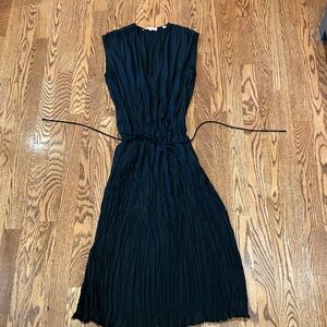 Vince Black Textured Midi Dress